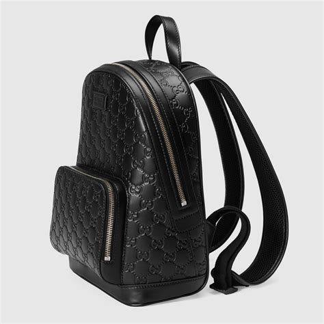 gucci black backpacks|gucci signature leather backpack black.